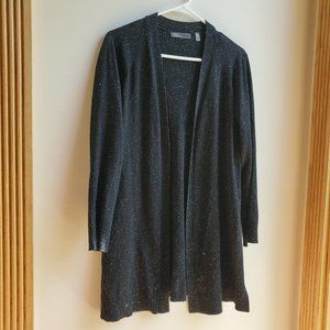 89th & Madison Black Speckled Open Cardigan Small